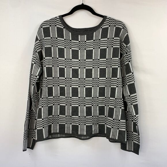 Lety & Me Sweaters - Lety & Me Sweater Women Large Black Striped Crew Neck Long Sleeve Pullover